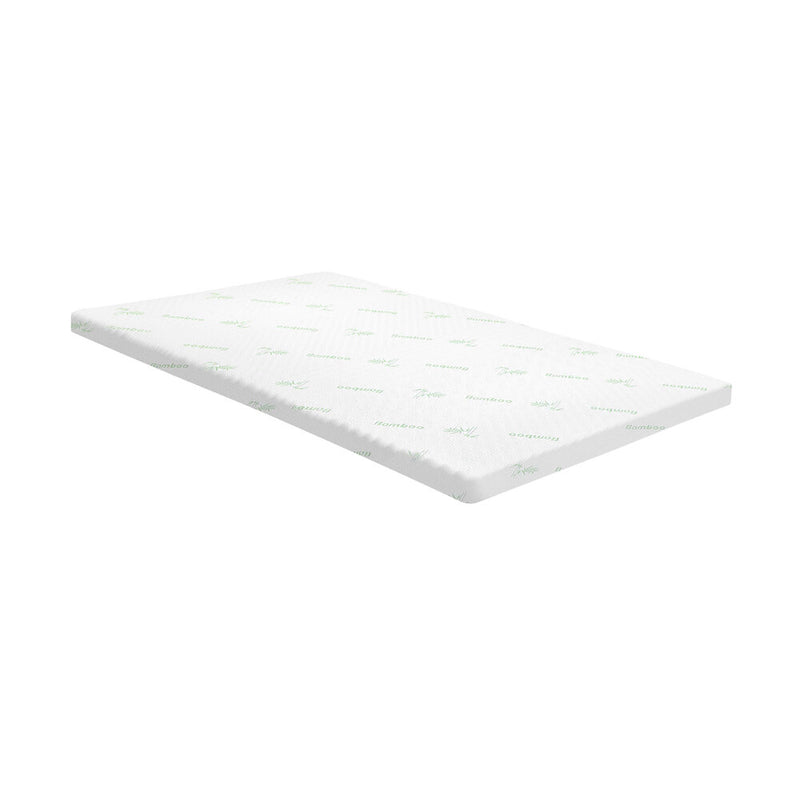 Bedra Memory Foam Mattress Topper Cool Gel Bamboo Cover 7-Zone 8CM King Single
