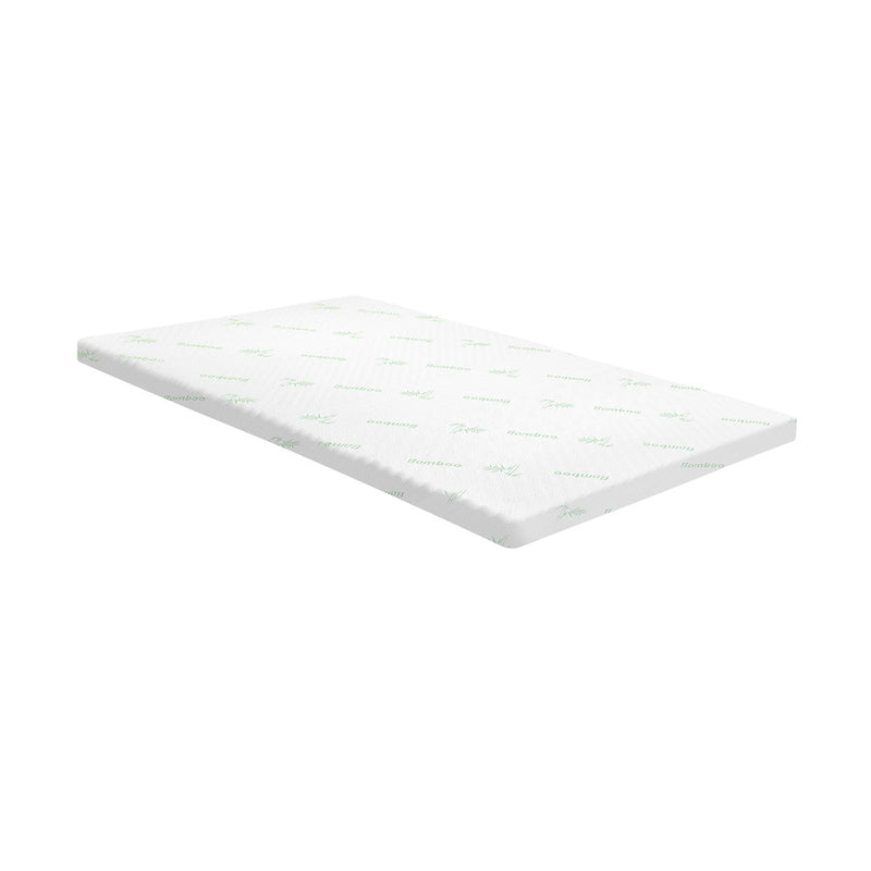 Bedra Memory Foam Mattress Topper Cool Gel Bed Bamboo Cover 7-Zone 8CM Single