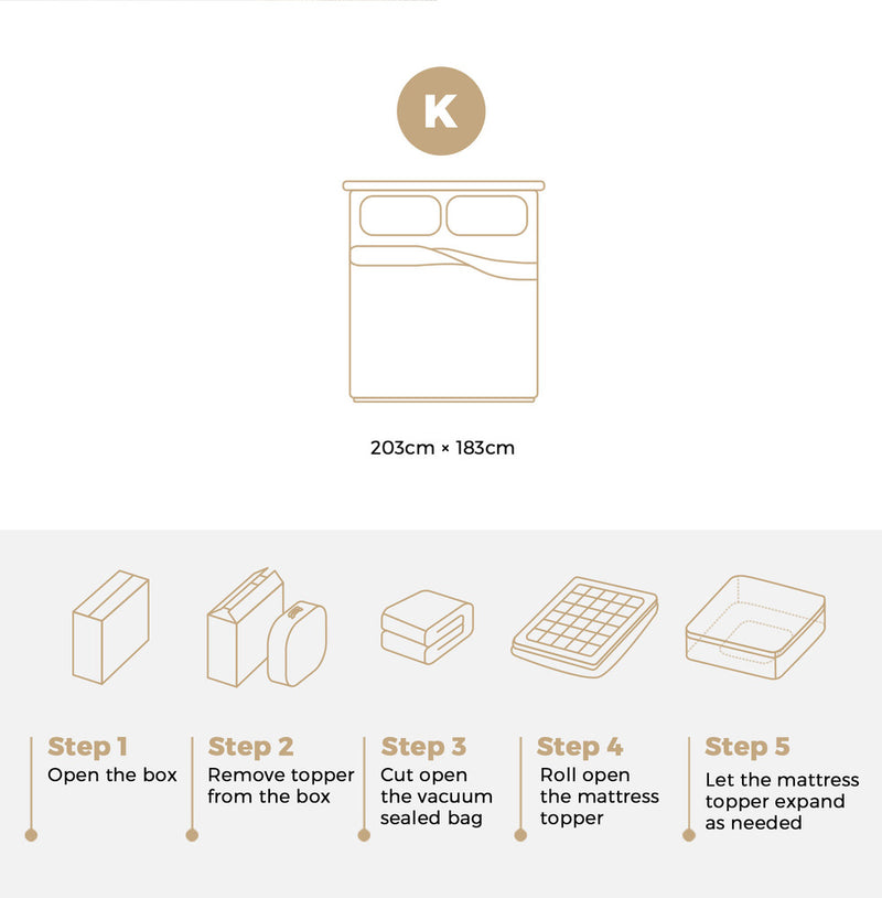 Bedra Mattress Topper Pillowtop Airflow Mesh 5cm King