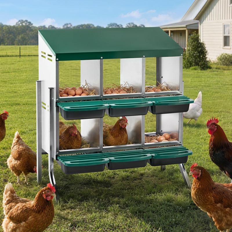 Alopet 6 Holes Chicken Nesting Box Hen Chook with Stand