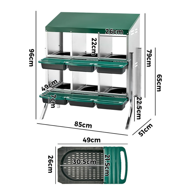 Alopet 6 Holes Chicken Nesting Box Hen Chook with Stand