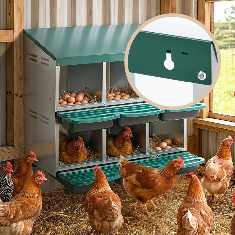 Alopet 6 Holes Chicken Nesting Box Hen Chook with Stand