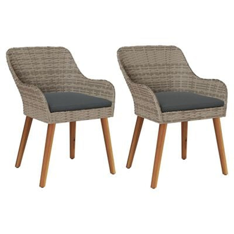 vidaXL Garden Chair 2 pcs Black 62.5 x 55 x 82 cm Poly Rattan