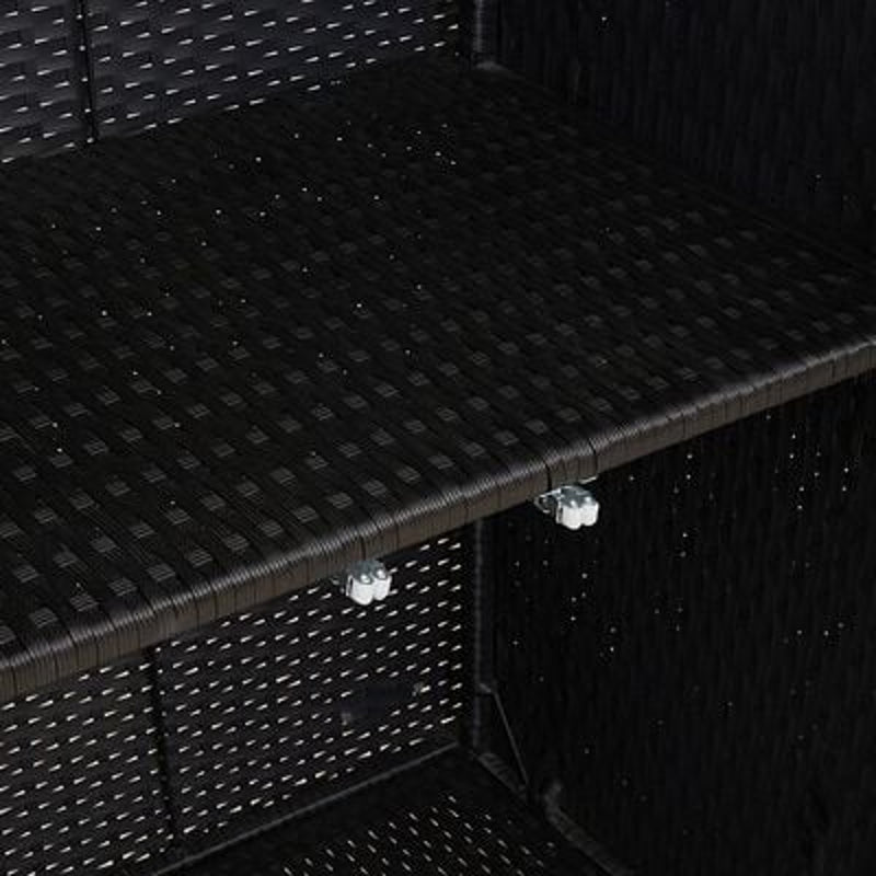 vidaXL Storage Cabinet with Shelf Black 100 x 36 x 102 cm Rattan