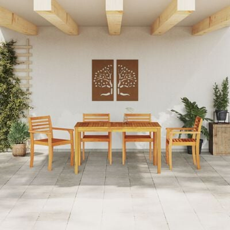 vidaXL Garden Dining Set 7 pcs Brown Solid Acacia Wood