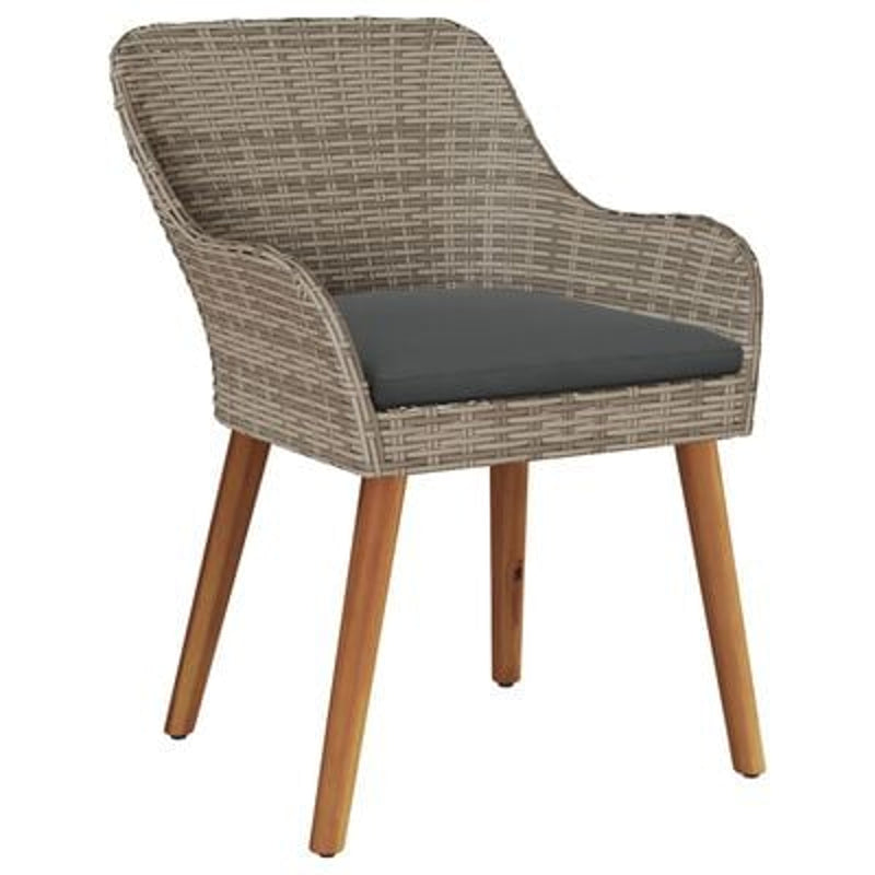 vidaXL Garden Chair 2 pcs Black 62.5 x 55 x 82 cm Poly Rattan