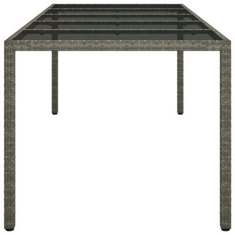 vidaXL Garden Dining Table Grey 250 x 100 x 75 cm Poly Rattan