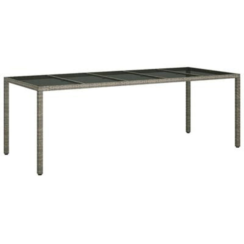 vidaXL Garden Dining Table Grey 250 x 100 x 75 cm Poly rattan