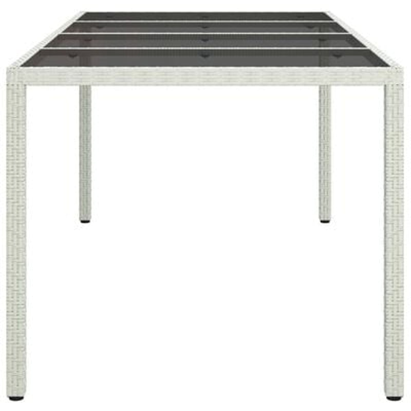 vidaXL Garden Dining Table White 190 x 90 x 75 cm Poly rattan