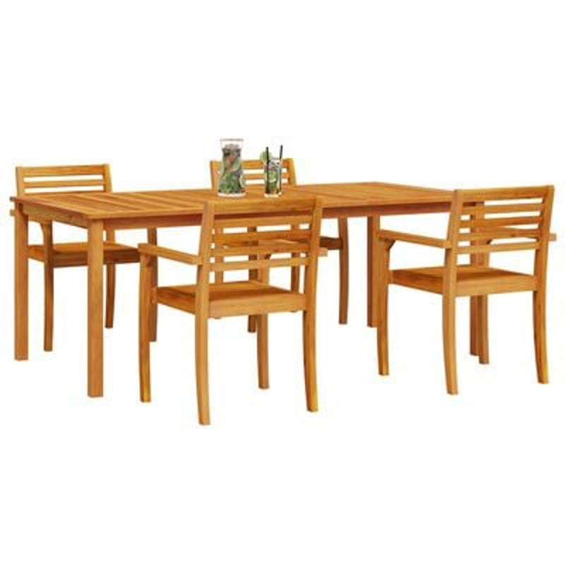 vidaXL Garden Dining Set 9 pcs Brown Solid Acacia Wood