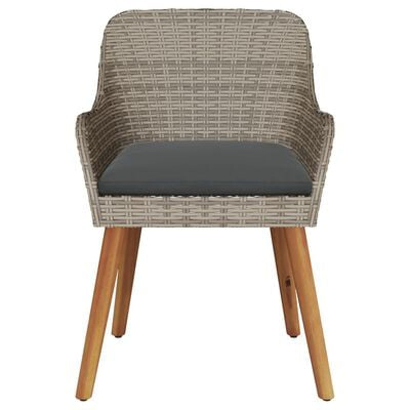 vidaXL Garden Chair 2 pcs Black 62.5 x 55 x 82 cm Poly Rattan