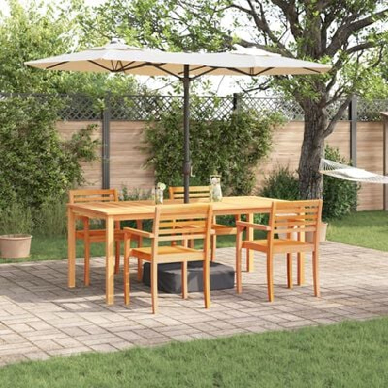 vidaXL Garden Dining Set 9 pcs Brown Solid Acacia Wood