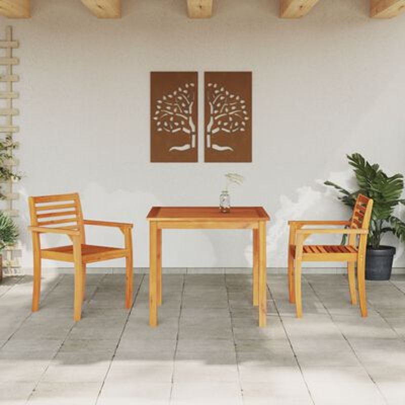 vidaXL Garden Dining Set 3 pcs Brown Solid acacia wood