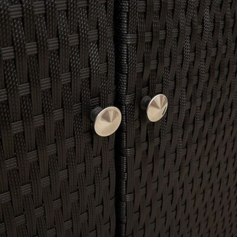 vidaXL Storage Cabinet with Shelf Black 100 x 36 x 102 cm Rattan