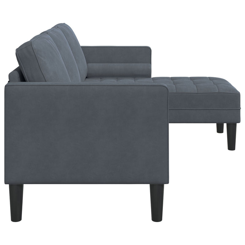 vidaXL Sofa Set with Cushion Dark Grey 173 x 131 x 67 cm Polyester