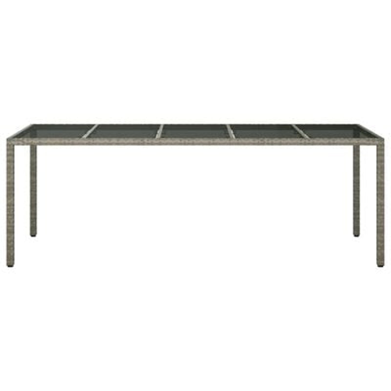 vidaXL Garden Dining Table Grey 250 x 100 x 75 cm Poly Rattan