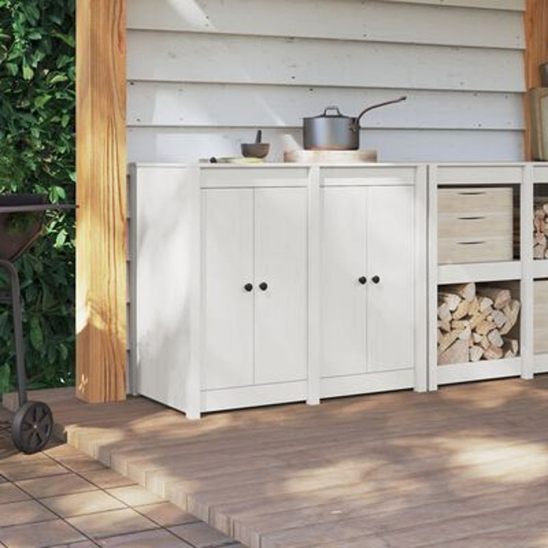 vidaXL Kitchen Door 2 pcs White 50 x 9 x 82 cm Solid Pine wood
