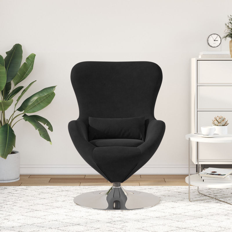 vidaXL Egg Chair Black 63 x 73 x 90 cm Velvet