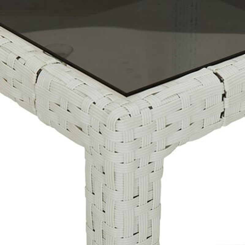 vidaXL Garden Dining Table White 190 x 90 x 75 cm Poly Rattan
