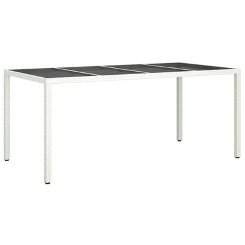 vidaXL Garden Dining Table White 190 x 90 x 75 cm Poly rattan