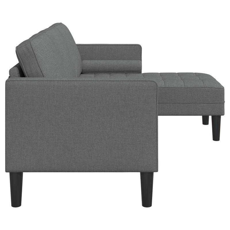 vidaXL Sofa Set with Cushion Dark Grey 173 x 131 x 67 cm Polyester