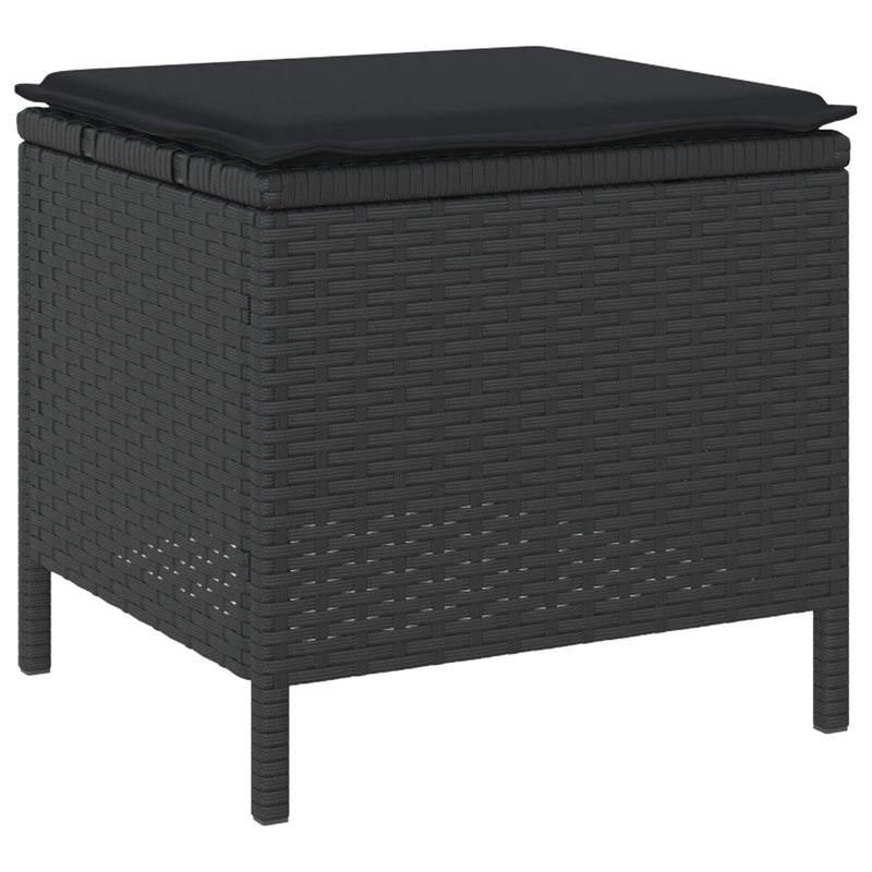 vidaXL Garden Dining Set 4 pcs Black Poly rattan