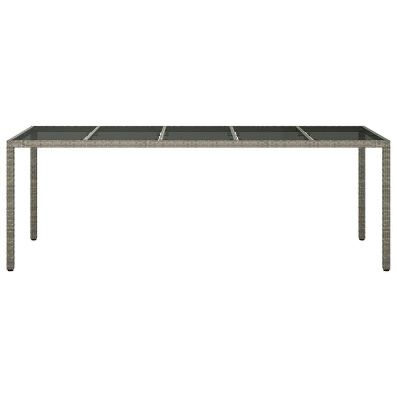 vidaXL Garden Dining Table Grey 250 x 100 x 75 cm Poly Rattan