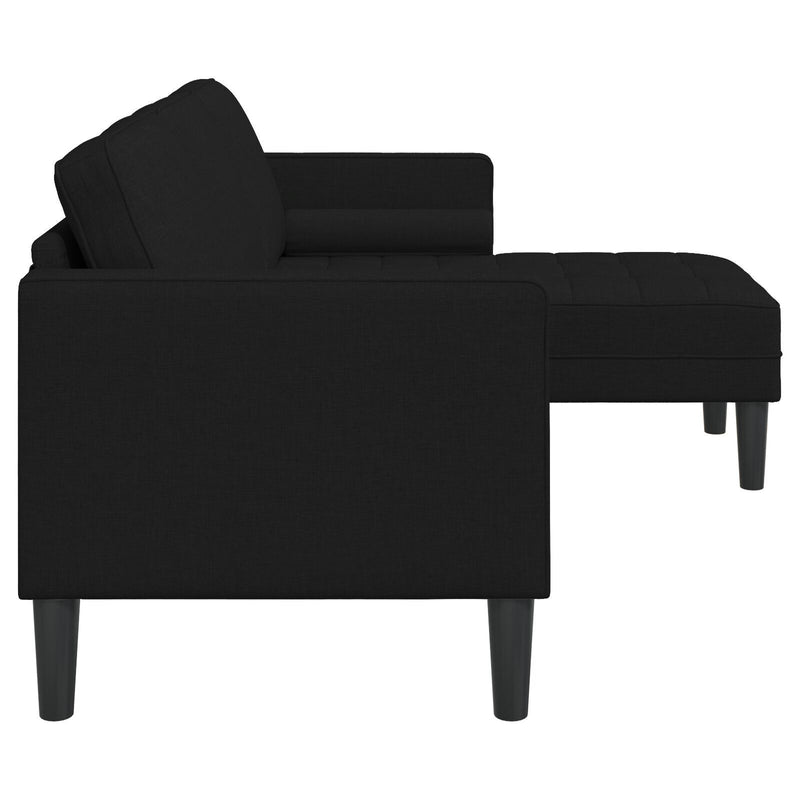 vidaXL Sofa Set with Cushion Black 173 x 131 x 67 cm Polyester