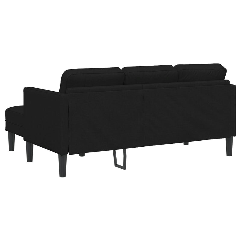 vidaXL Sofa Set with Cushion Black 173 x 131 x 67 cm Polyester
