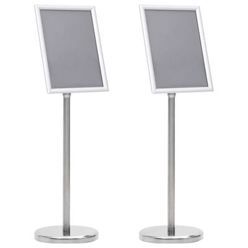 vidaXL Poster Stands 2 pcs Silver 32.7 x 24 x 108 cm Aluminium