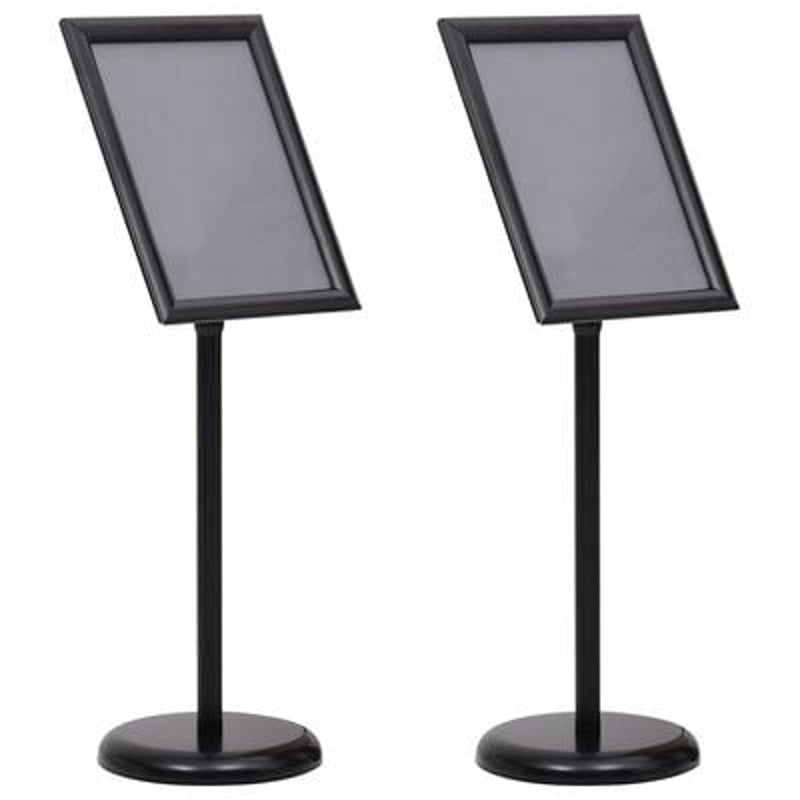 vidaXL Poster Stands 2 pcs Black 32.7 x 24 x 108 cm Aluminium