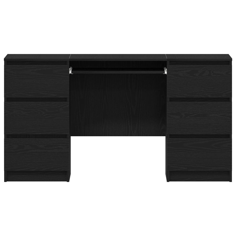 vidaXL Desk Black oak 140 x 50 x 76 cm Engineered wood