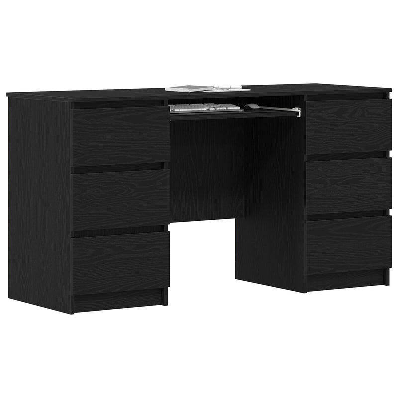 vidaXL Desk Black oak 140 x 50 x 76 cm Engineered wood