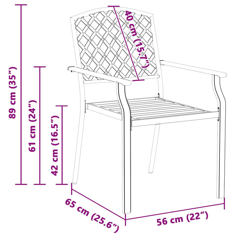 vidaXL Garden Chair 4 pcs Anthracite 56 x 65 x 89 cm Steel
