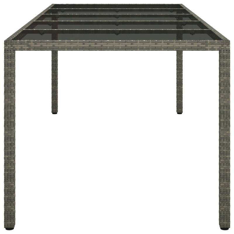 vidaXL Garden Dining Table Grey 250 x 100 x 75 cm Poly Rattan