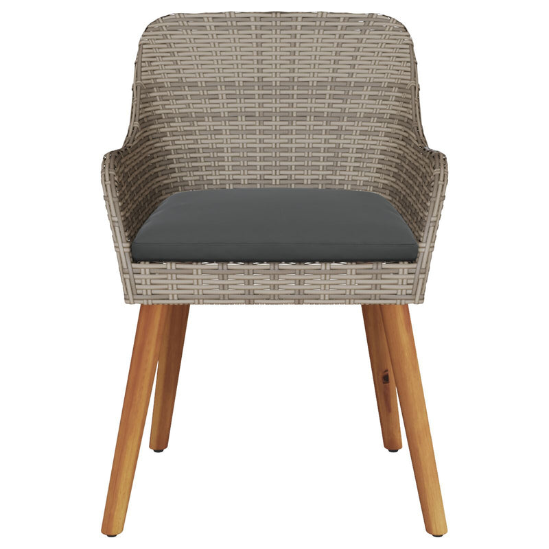 vidaXL Garden Chair 2 pcs Black 62.5 x 55 x 82 cm Poly Rattan