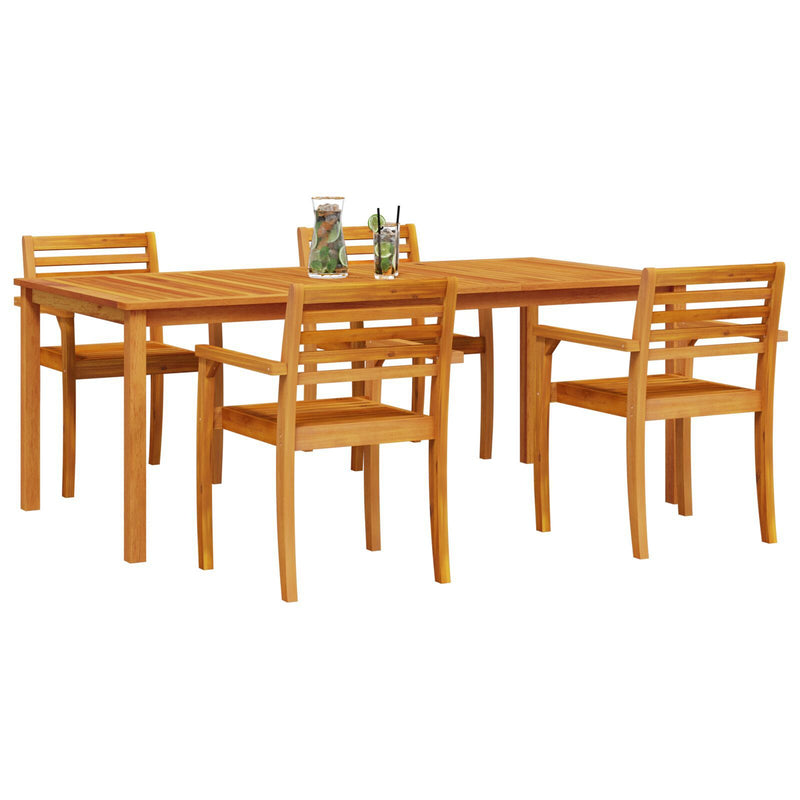 vidaXL Garden Dining Set 9 pcs Brown Solid Acacia Wood