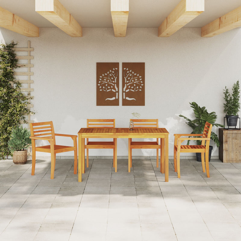 vidaXL Garden Dining Set 7 pcs Brown Solid Acacia Wood
