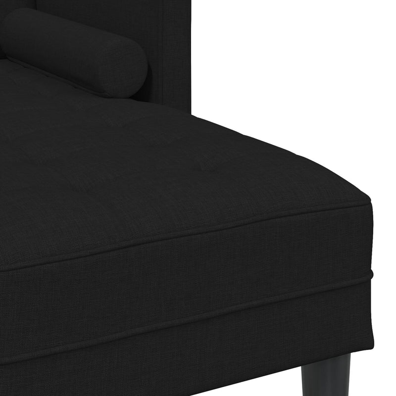 vidaXL Sofa Set with Cushion Black 173 x 131 x 67 cm Polyester