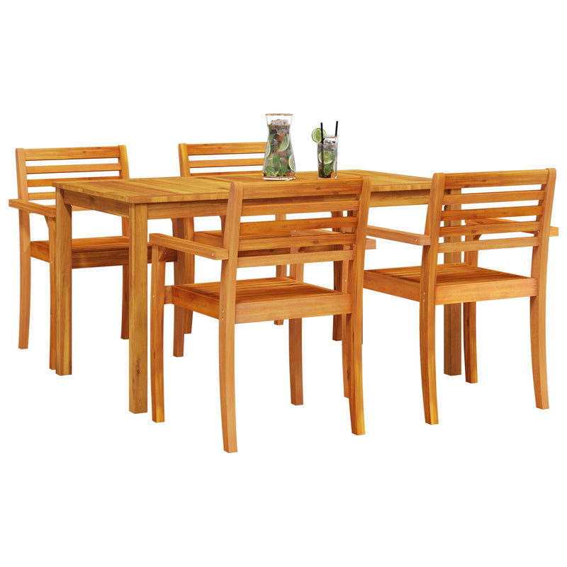 vidaXL Garden Dining Set 7 pcs Brown Solid Acacia Wood
