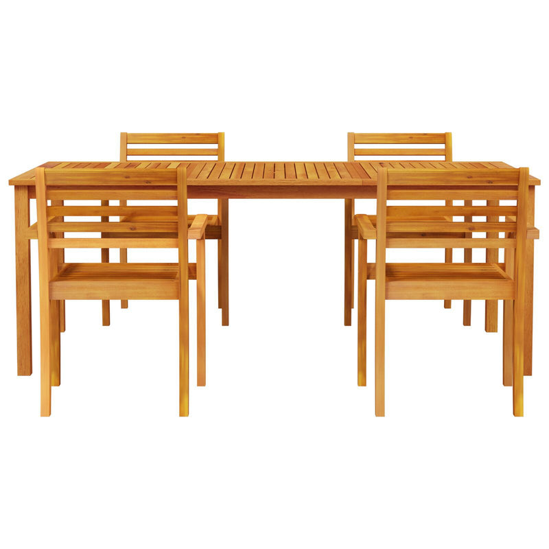vidaXL Garden Dining Set 9 pcs Brown Solid Acacia Wood