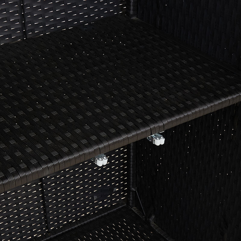 vidaXL Storage Cabinet with Shelf Black 100 x 36 x 102 cm Rattan