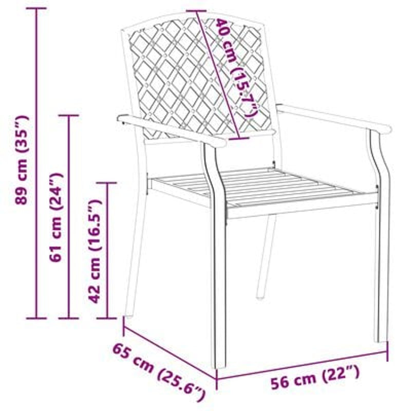 vidaXL Garden Chair 4 pcs Anthracite 56 x 65 x 89 cm Steel
