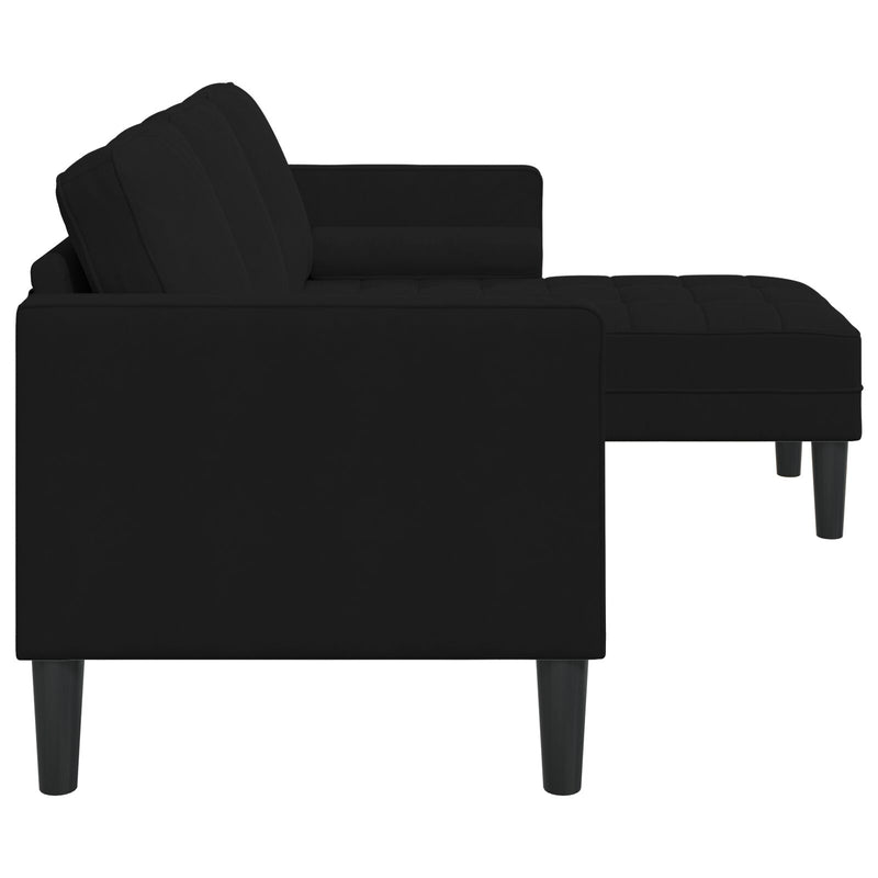 vidaXL Sofa Set with Cushion Black 173 x 131 x 67 cm Polyester