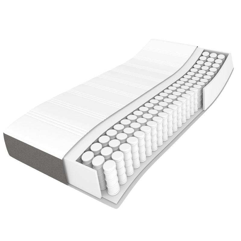 vidaXL Pocket Spring Bed Mattress Dark Grey 152x203x20 cm Queen Fabric