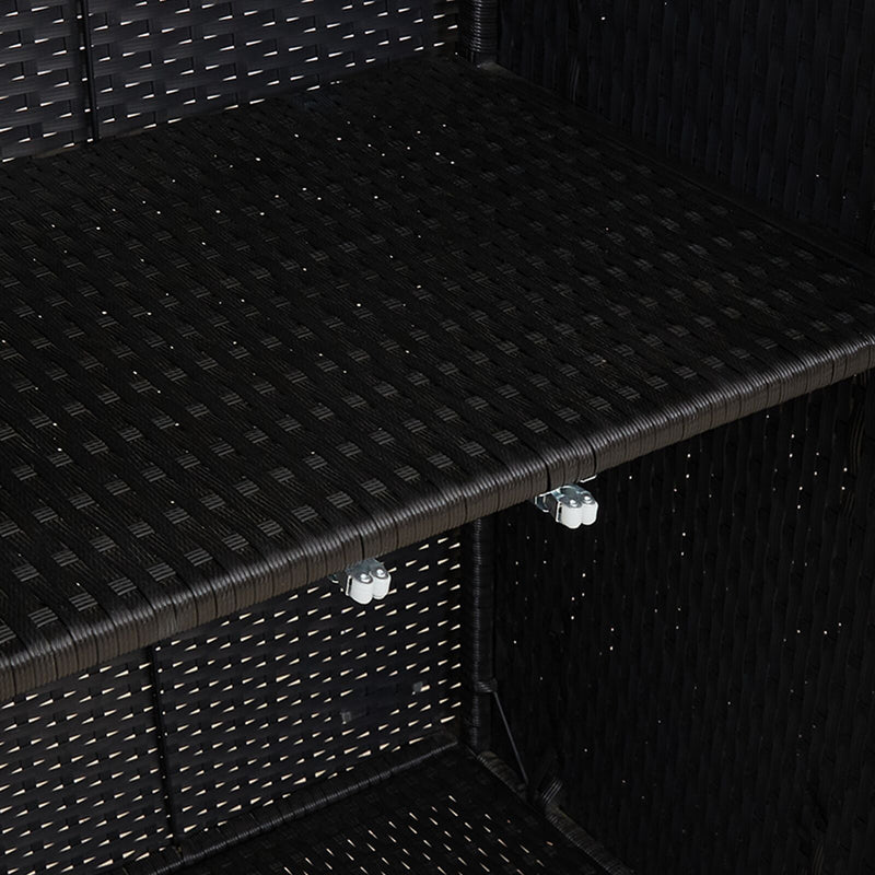 vidaXL Storage Cabinet with Shelf Black 100 x 36 x 102 cm Rattan