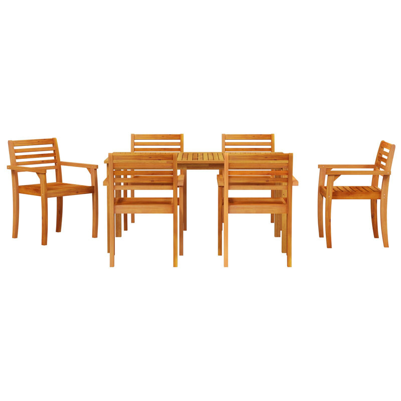 vidaXL Garden Dining Set 7 pcs Brown Solid Acacia Wood
