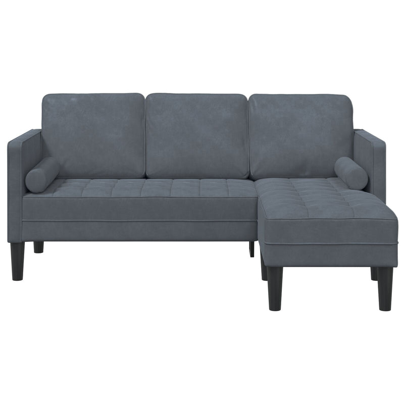 vidaXL Sofa Set with Cushion Dark Grey 173 x 131 x 67 cm Polyester