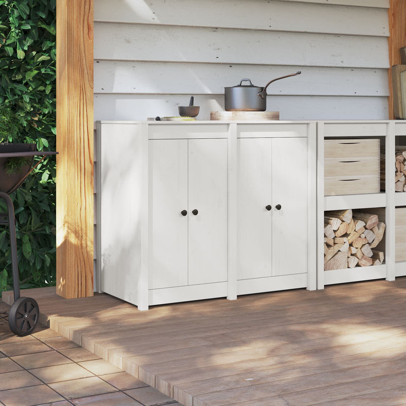 vidaXL Kitchen Door 2 pcs White 50 x 9 x 82 cm Solid Pine wood