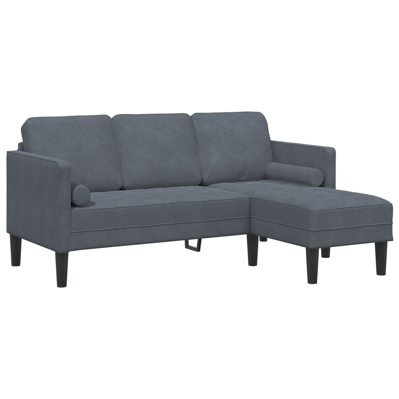 vidaXL Sofa Set with Cushion Dark Grey 173 x 131 x 67 cm Polyester